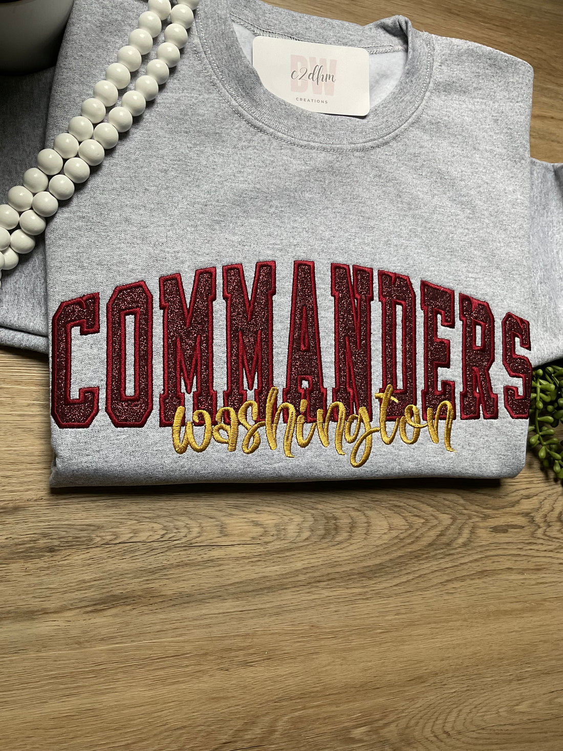 Embroidered Glitter Game Day Sweatshirt