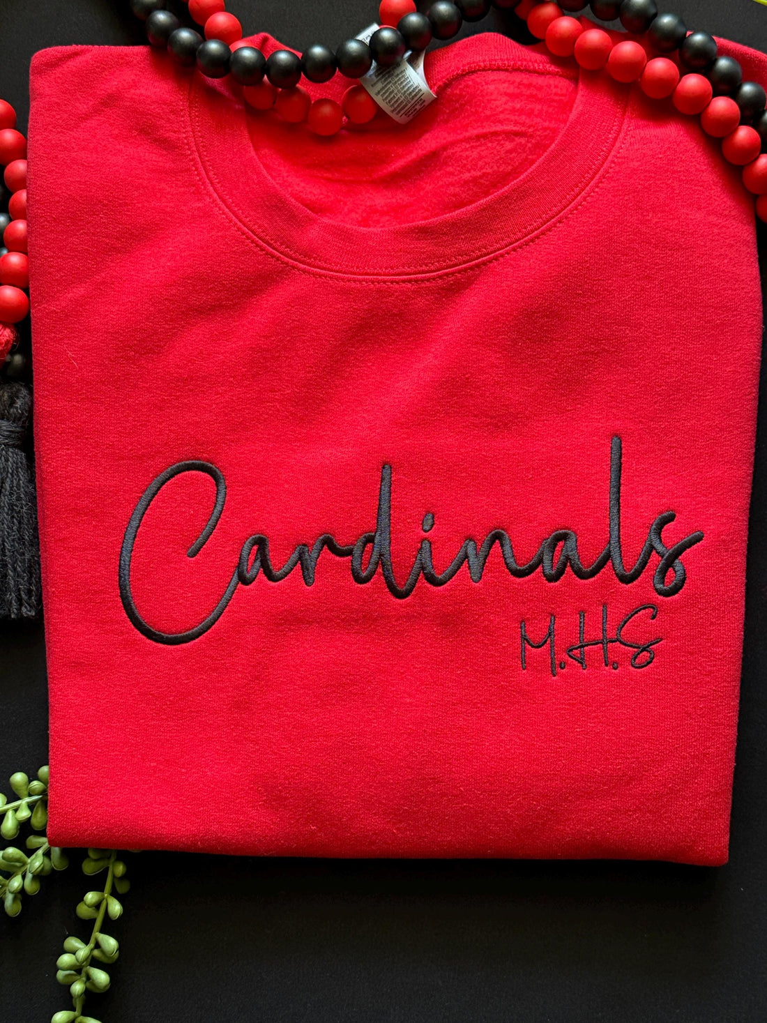 Elegant Script Embroidered Sweatshirt - Customizable
