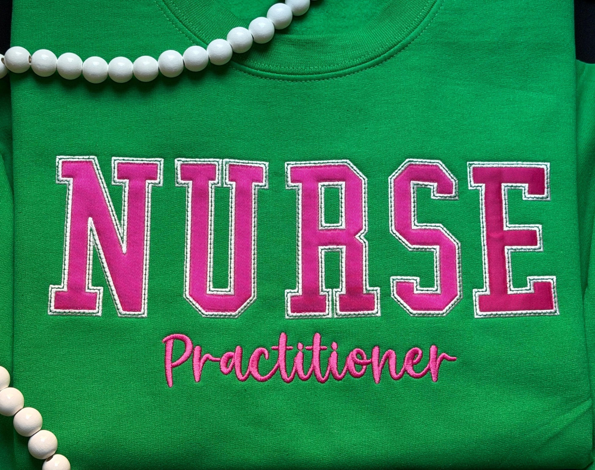 Custom Nurse Embroidered Sweatshirt including Stethoscope and Rod of Asclepius