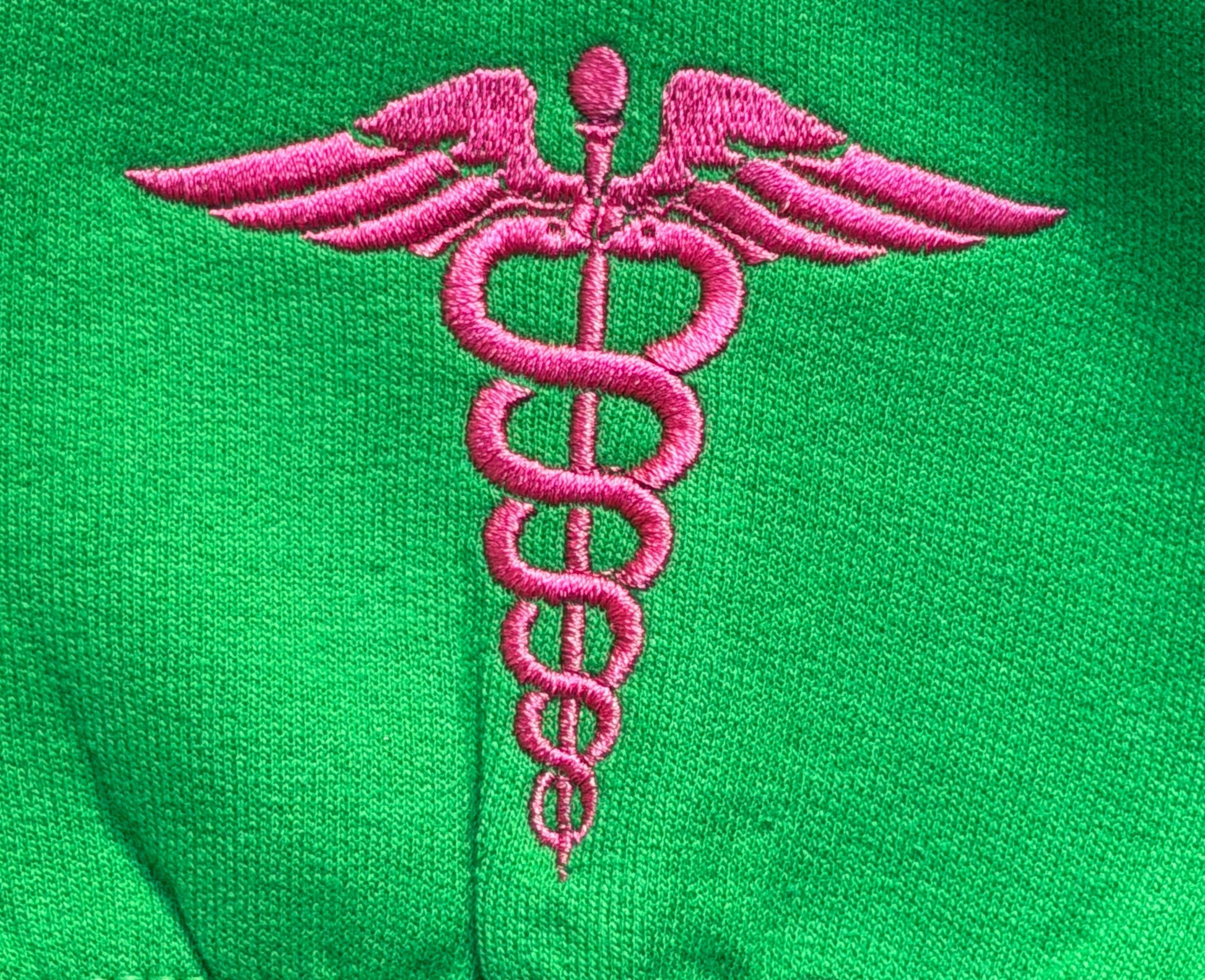 Custom Nurse Embroidered Sweatshirt including Stethoscope and Rod of Asclepius