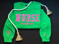 Custom Nurse Embroidered Sweatshirt including Stethoscope and Rod of Asclepius