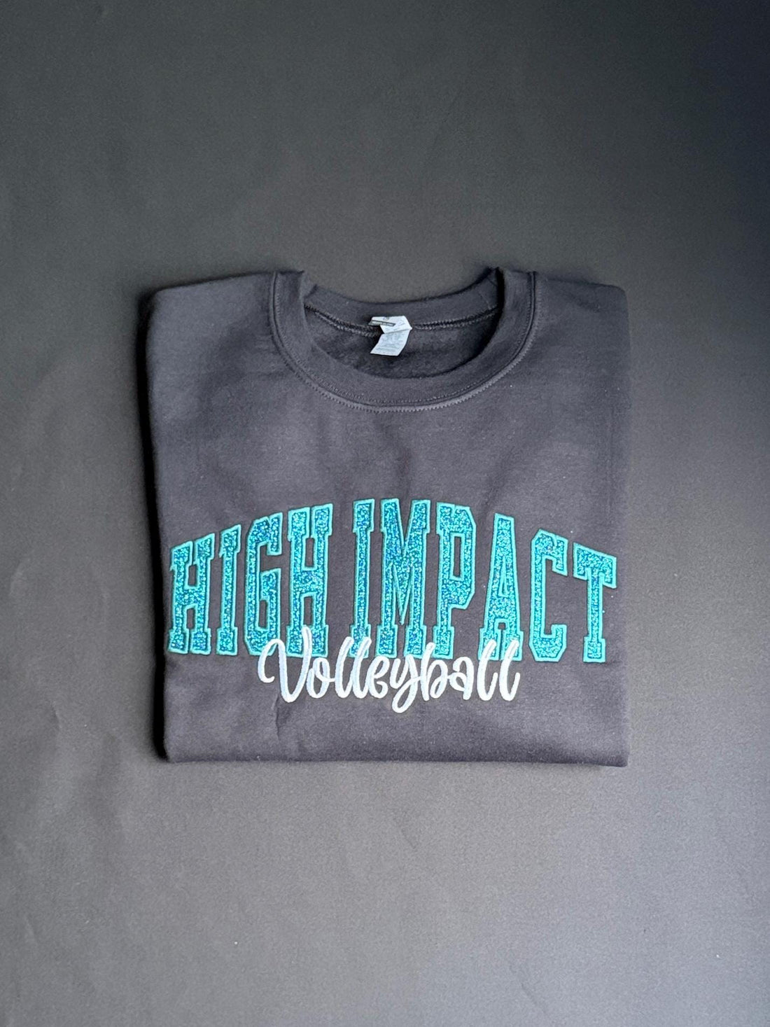 Custom Glitter Embroidered Volleyball Sweatshirt w/ Name and Number on Back